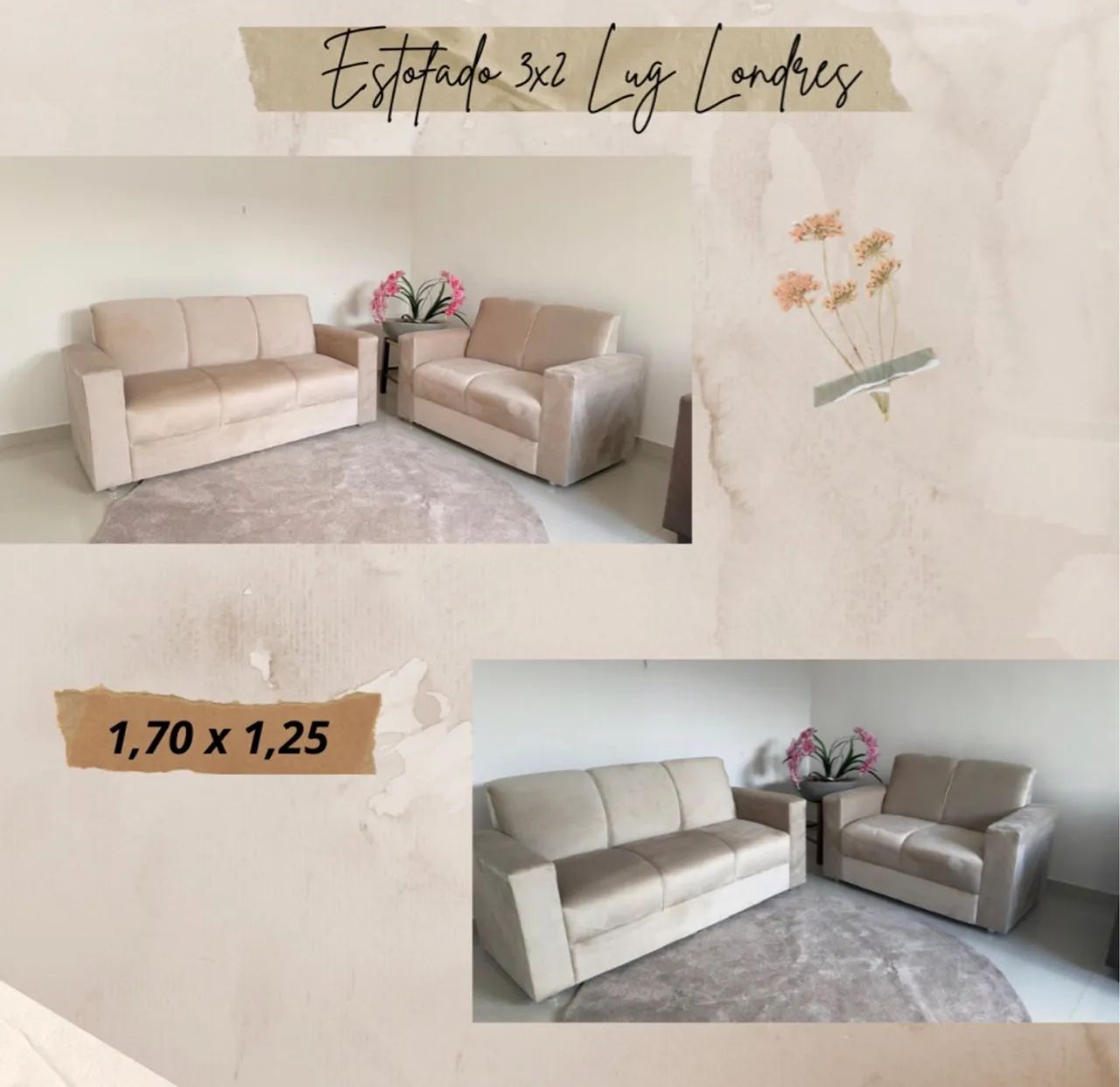 Sofá 3/2 lugares / NOVO / ENTREGAMOS 