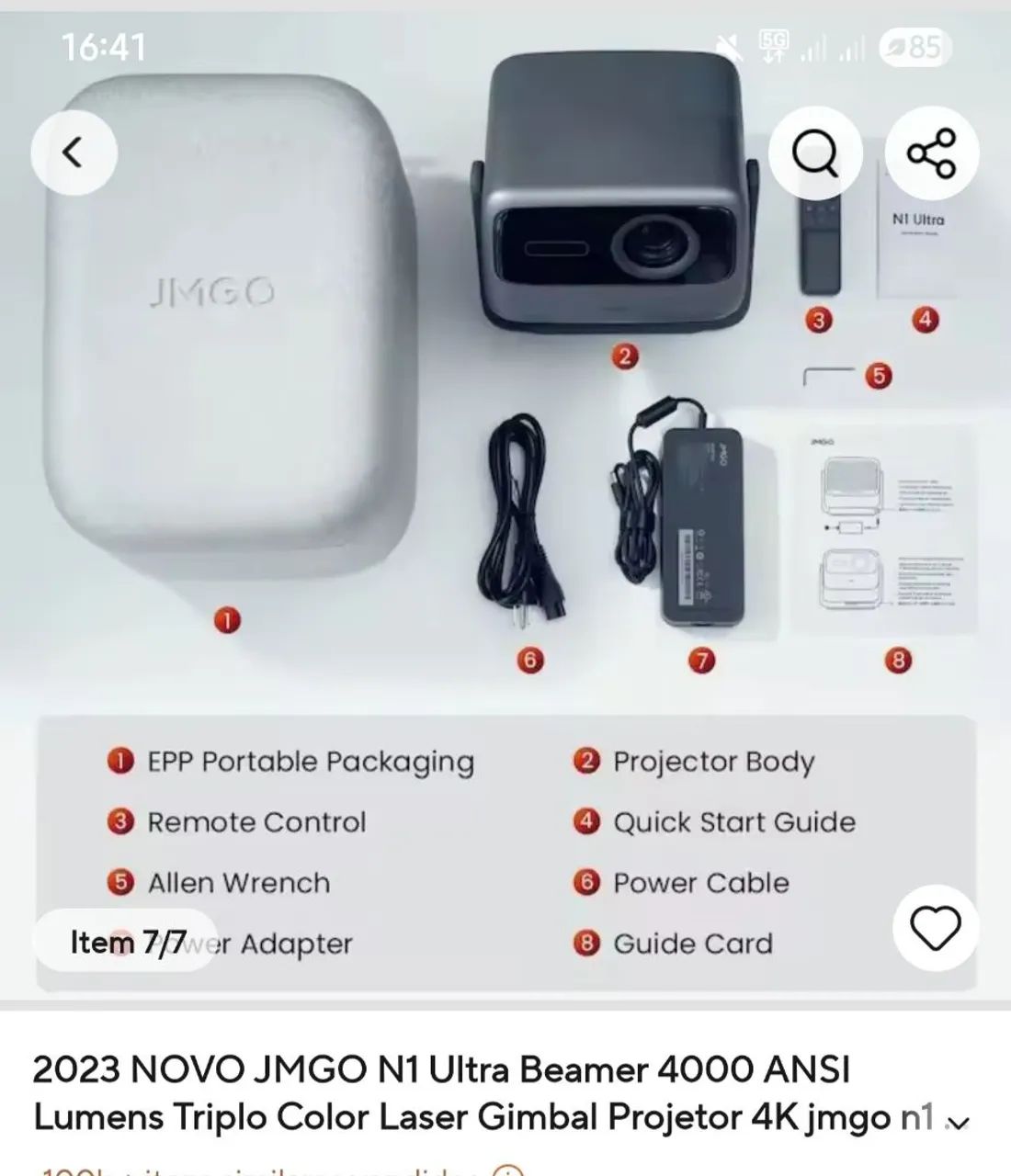 PROJETOR JMGO R1 ULTRA 4K - Foto 3