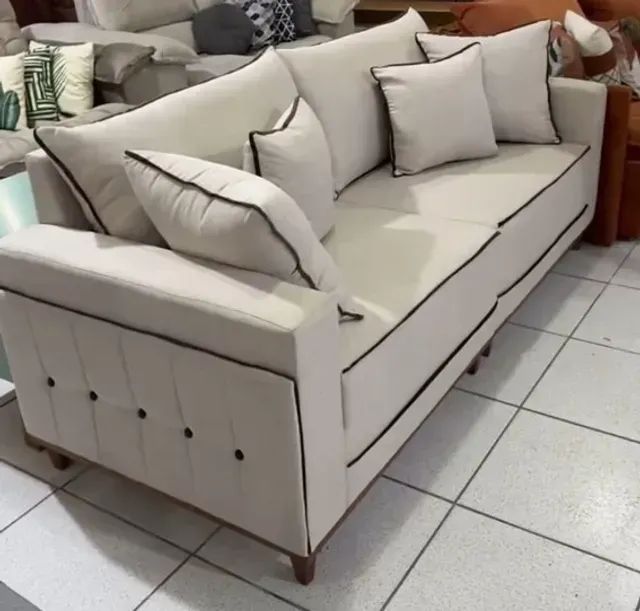 Sofá Living Montes Claros  2,16 m_Linho  Pronta Entrega!!