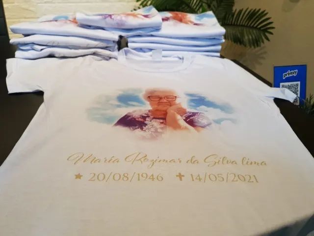 Camisa personalizada para homenagens com foto e frase - Foto 2