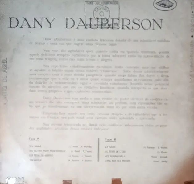 Disco da Dany Dauberson - Raridade dos anos 50/60  - Foto 2