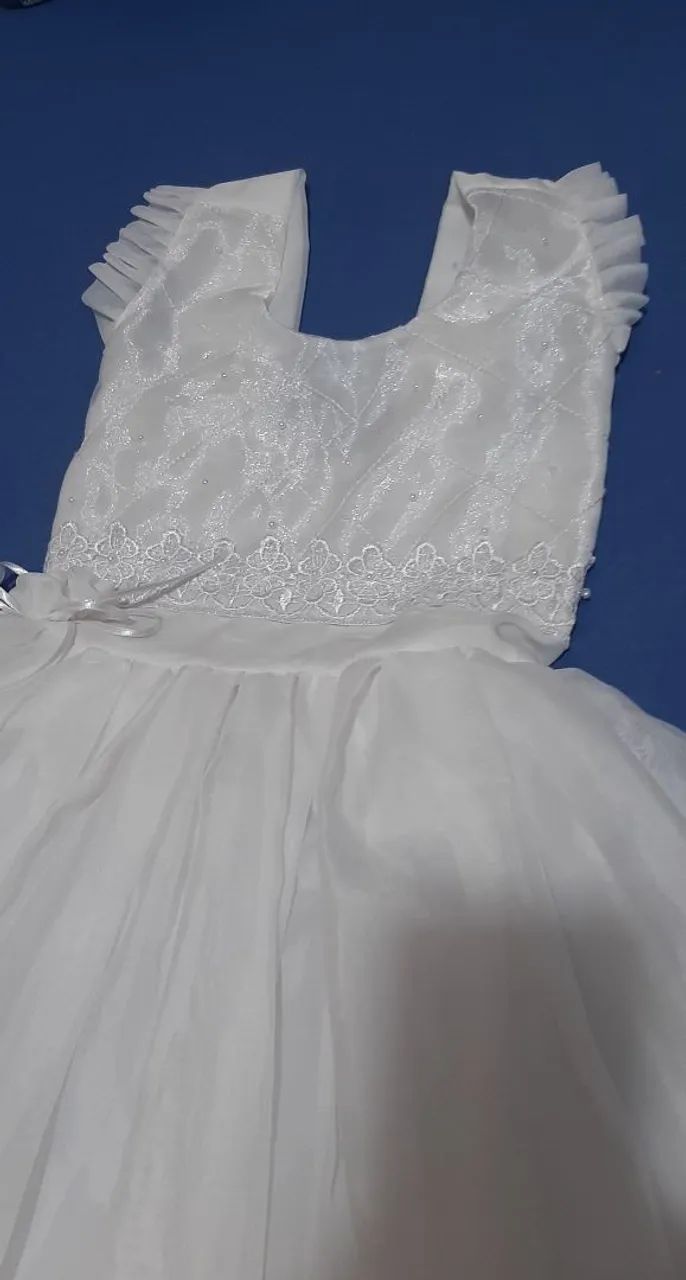 Vestido branco infantil para formatura ou casamento - Foto 3