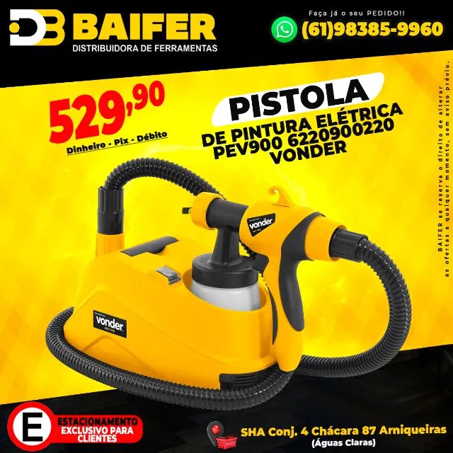 Pistola de Pintura Elétrica PEV900 220v 6220900220 Vonder