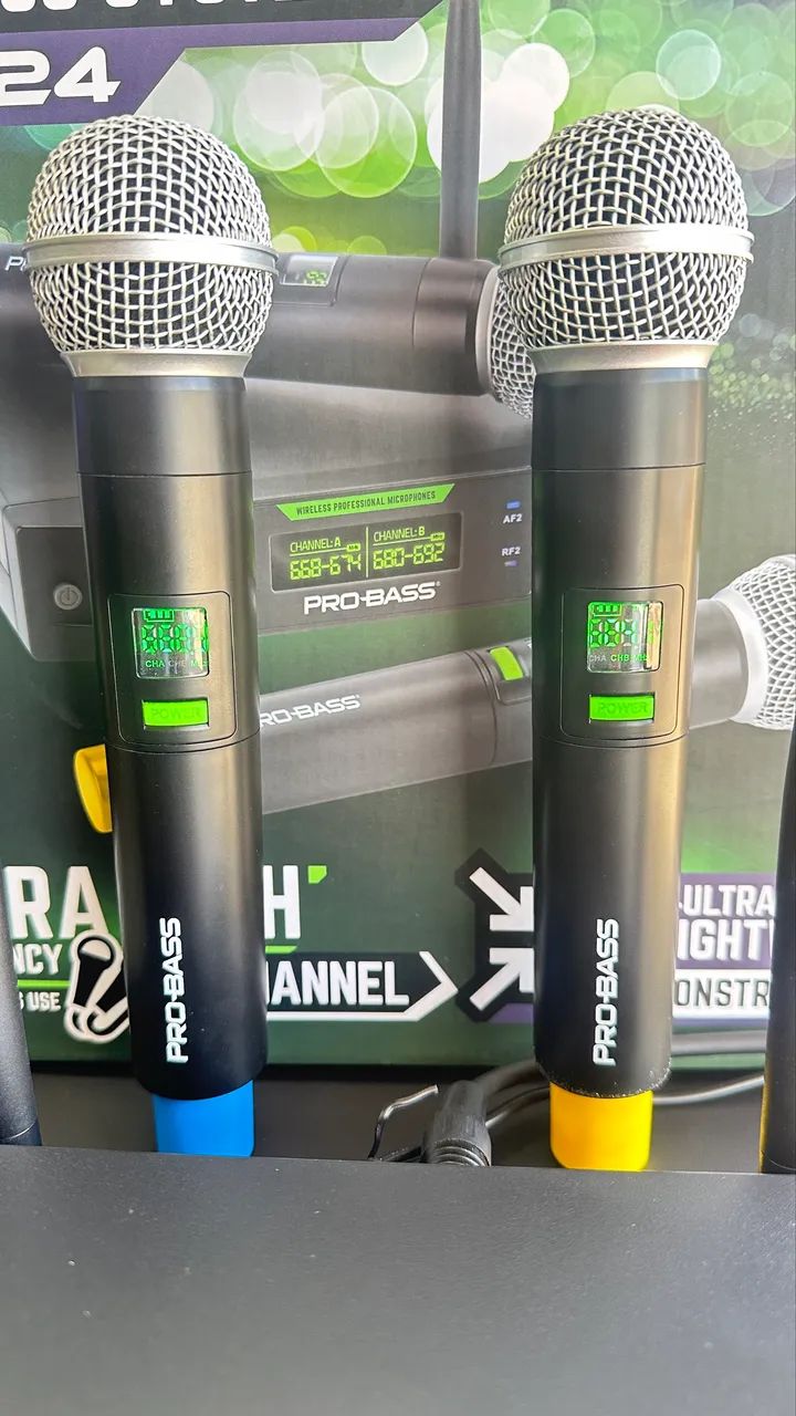 Microfone sem fio UHF duplo ProBass - Foto 3