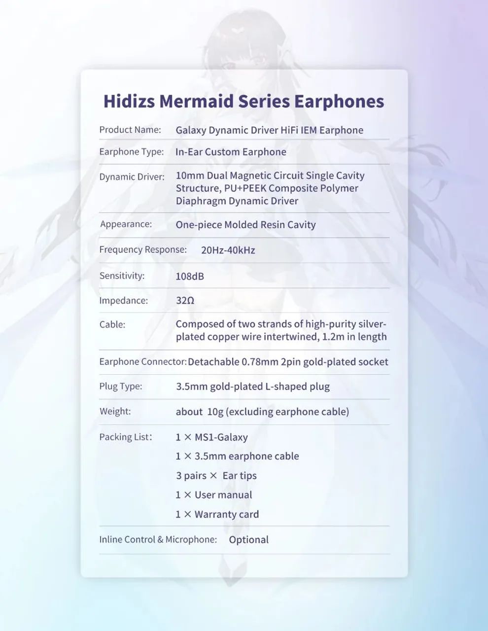 Fone Hidizs Ms1 Galaxy com ou sem microfone  - Foto 2