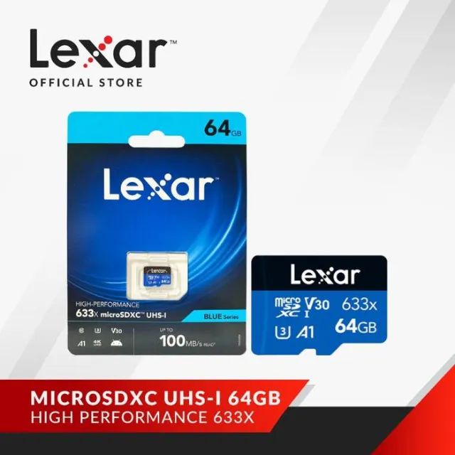 Cartão De Memória Micro SD Lexar 64 GB, Original, Novo, Lacrado