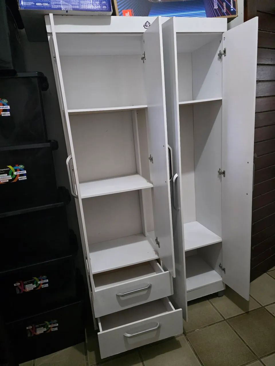 Guarda-roupa 2 Puertas 2 Cajones cor Branco <br><br>Blanco - Foto 3