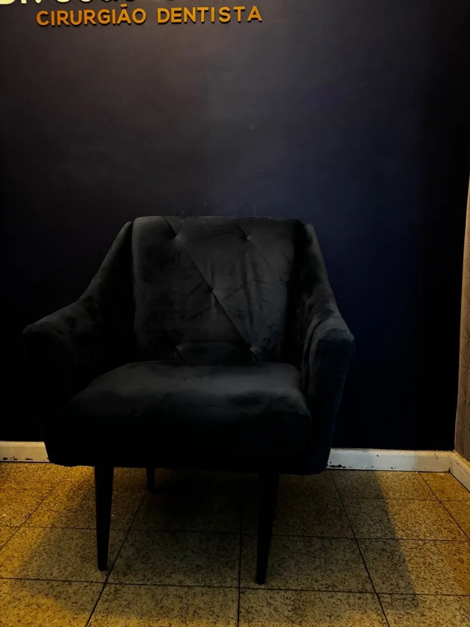 Poltrona de Veludo Azul - Foto 3