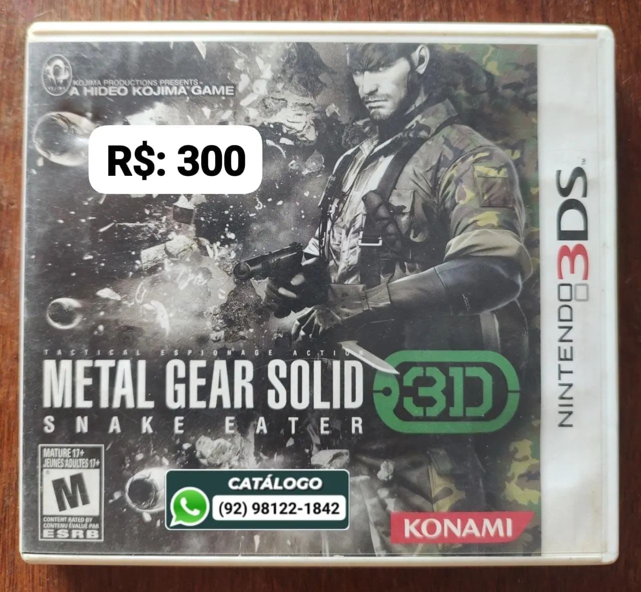 Metal Gear Solid 3D Snake Eater = R$: 300