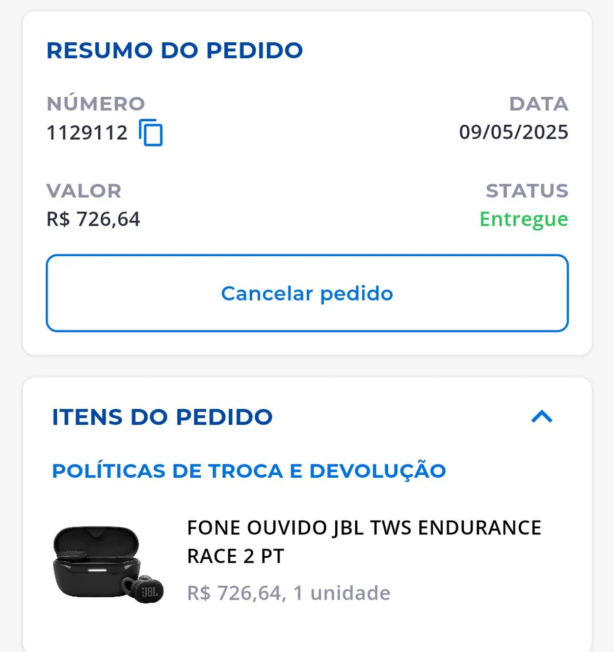 Fone de ouvido JBL Endurance Race TWS