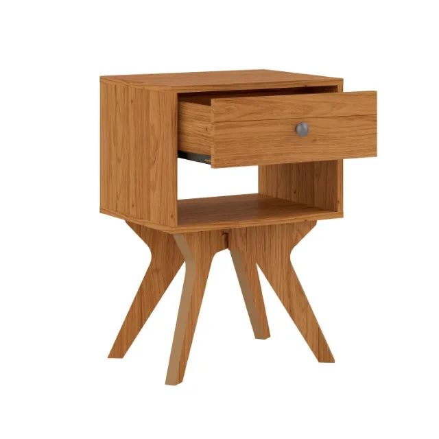 Mesa de Cabeceira 100% MDF com 1 Gaveta e 1 Nicho. - Foto 3
