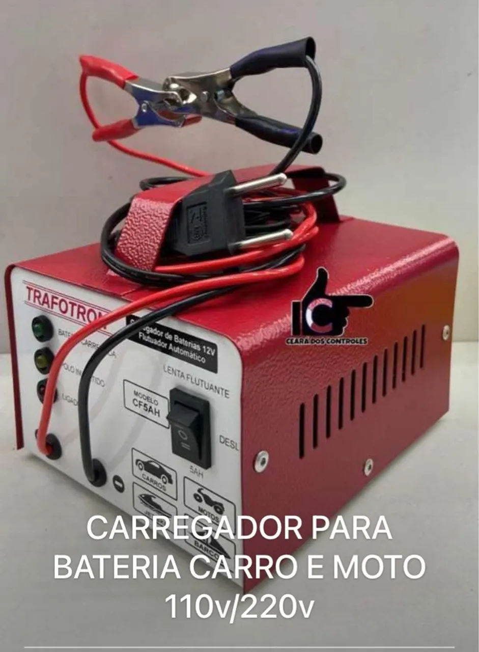 Carregador de Bateria para Carro e Moto 110v/220v