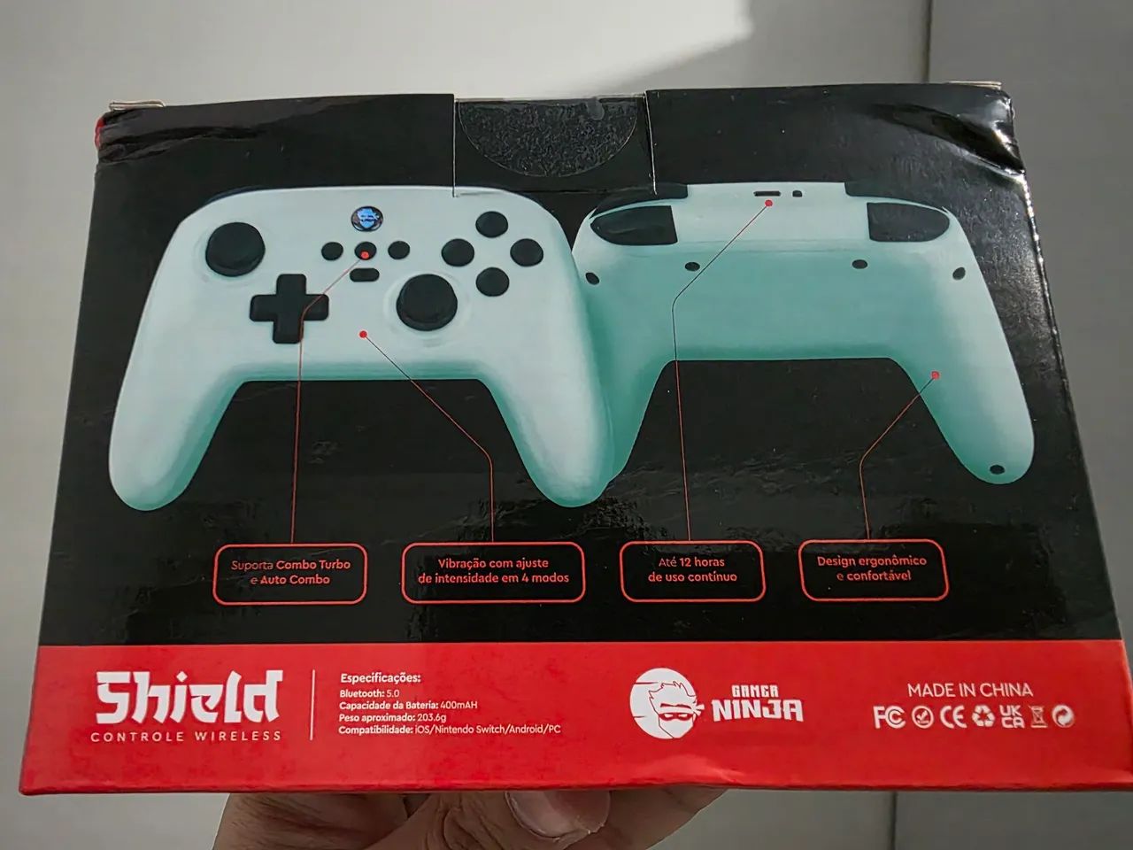 Controle Wireless Gamer Ninja Shield - Compatível com diversos dispositivos - Foto 2