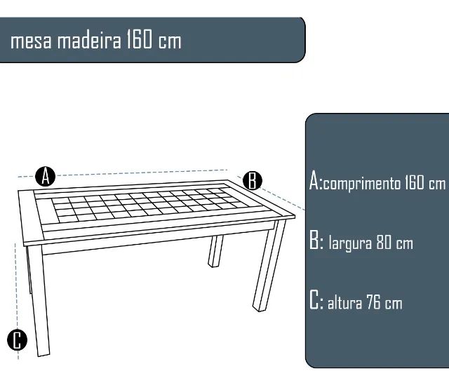 Mesa Jantar Madeira Resistente Cozinha Retangular 160 Cm - Foto 2