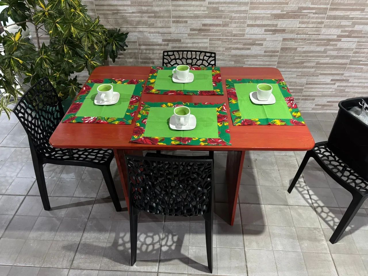 Mesa pedra de ardósia pintada e envernizada  - Foto 5