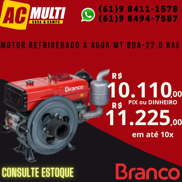 MOTOR ESTACIONÁRIO REFRIGERADO A AGUA MT BDA-22.0 RAE