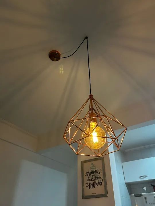 Pendente cobre para sala de jantar