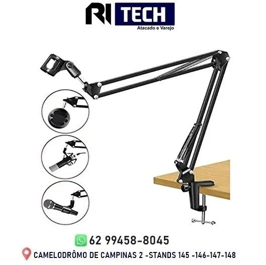 Braço Articulado Suporte De Mesa Para Microfone Aço
