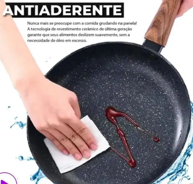 Panela Frigideira De Indução E Fogão A Gás Antiaderente De Cerâmica Reforçada Linha Premiu - Foto 3