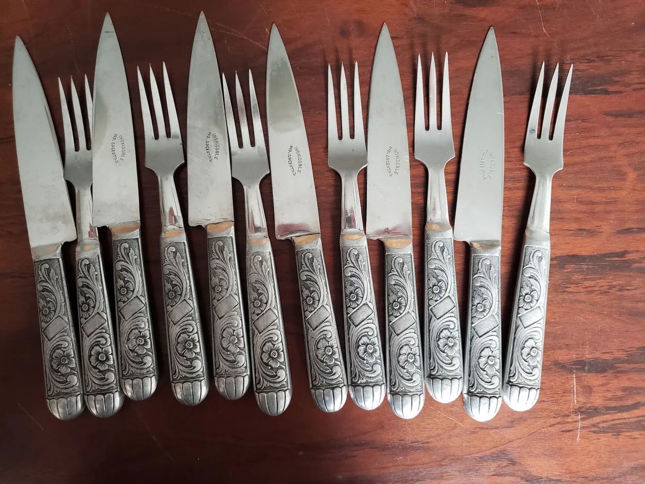 Jogo antigo talheres para carne Argentina  - Foto 5