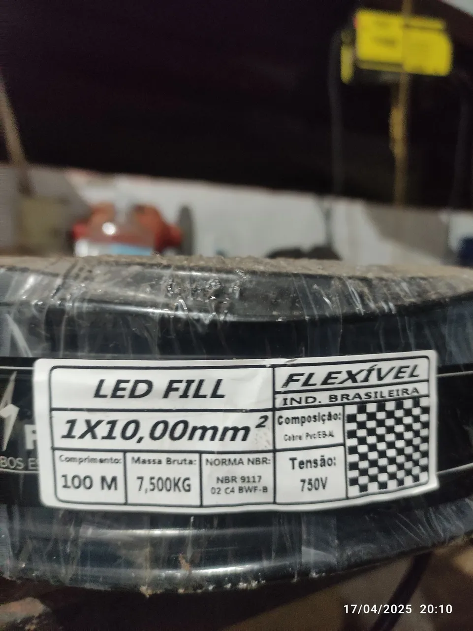 Cabo Flexível LED Fill 10mm² - 100 Metros