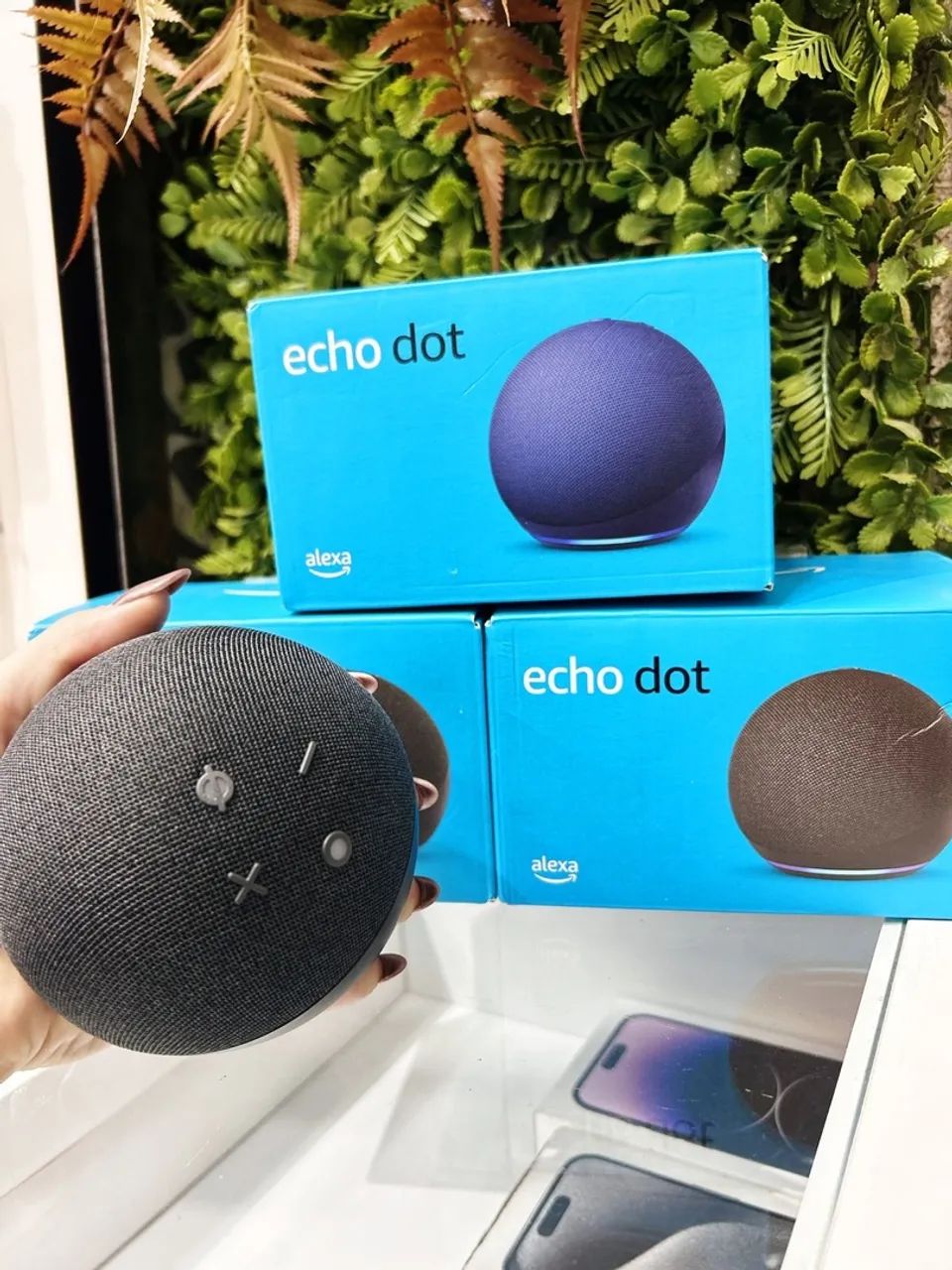Alexa Echo Dot Azul e Preta 