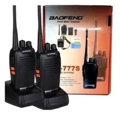 Kit 2 Radio Ht Baofeng 777S Walk Talk Radio Comunicador, Novo.