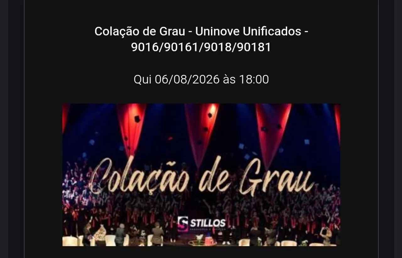 Convite + colação de grau 