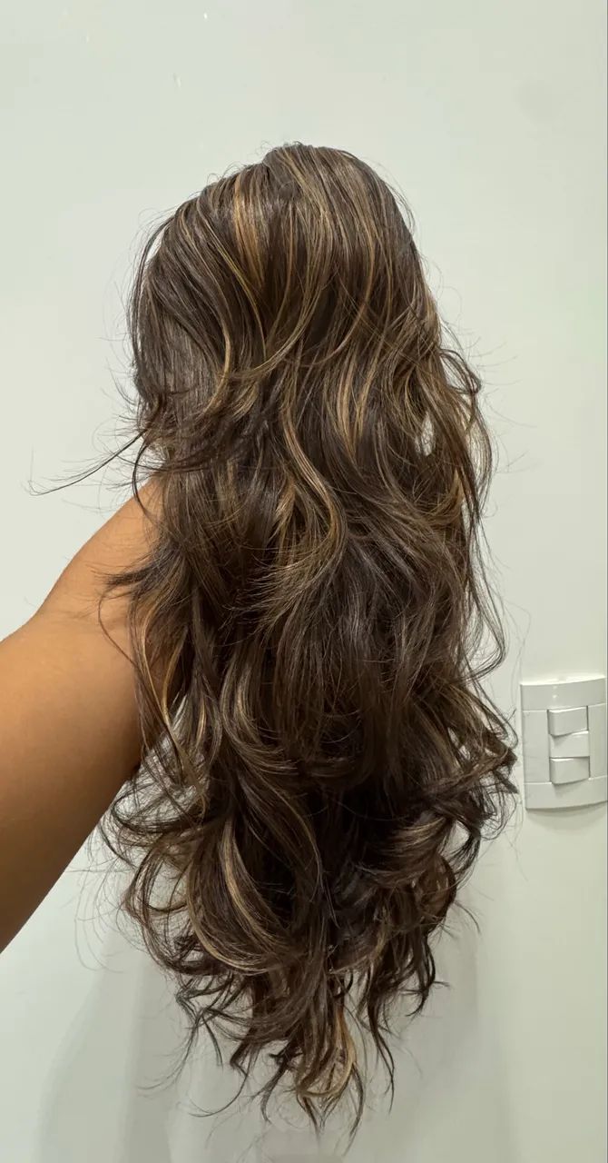 Lace morena iluminada ondulada 76cm - Foto 4
