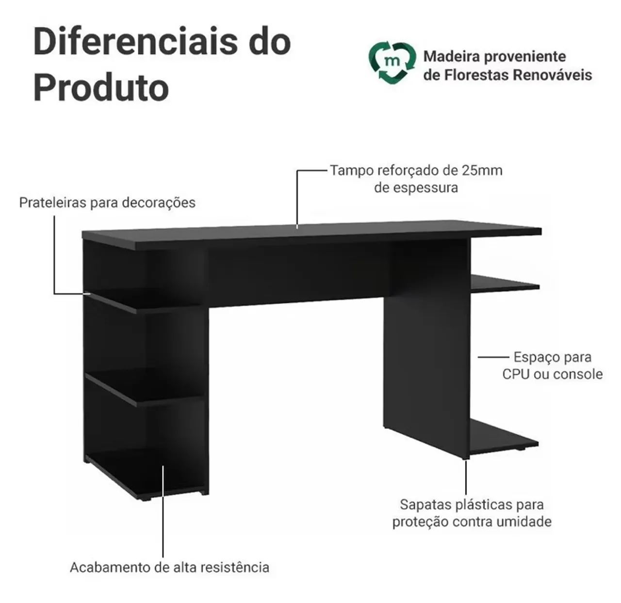 Mesa de Computador Gamer - Foto 3