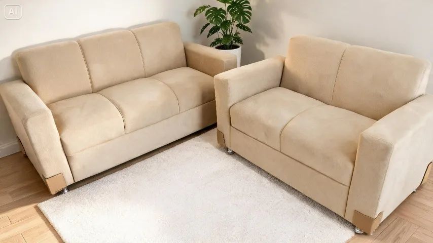 Sofá 2 e 3 Lugares Suede Avelã D33 Premium - Foto 5