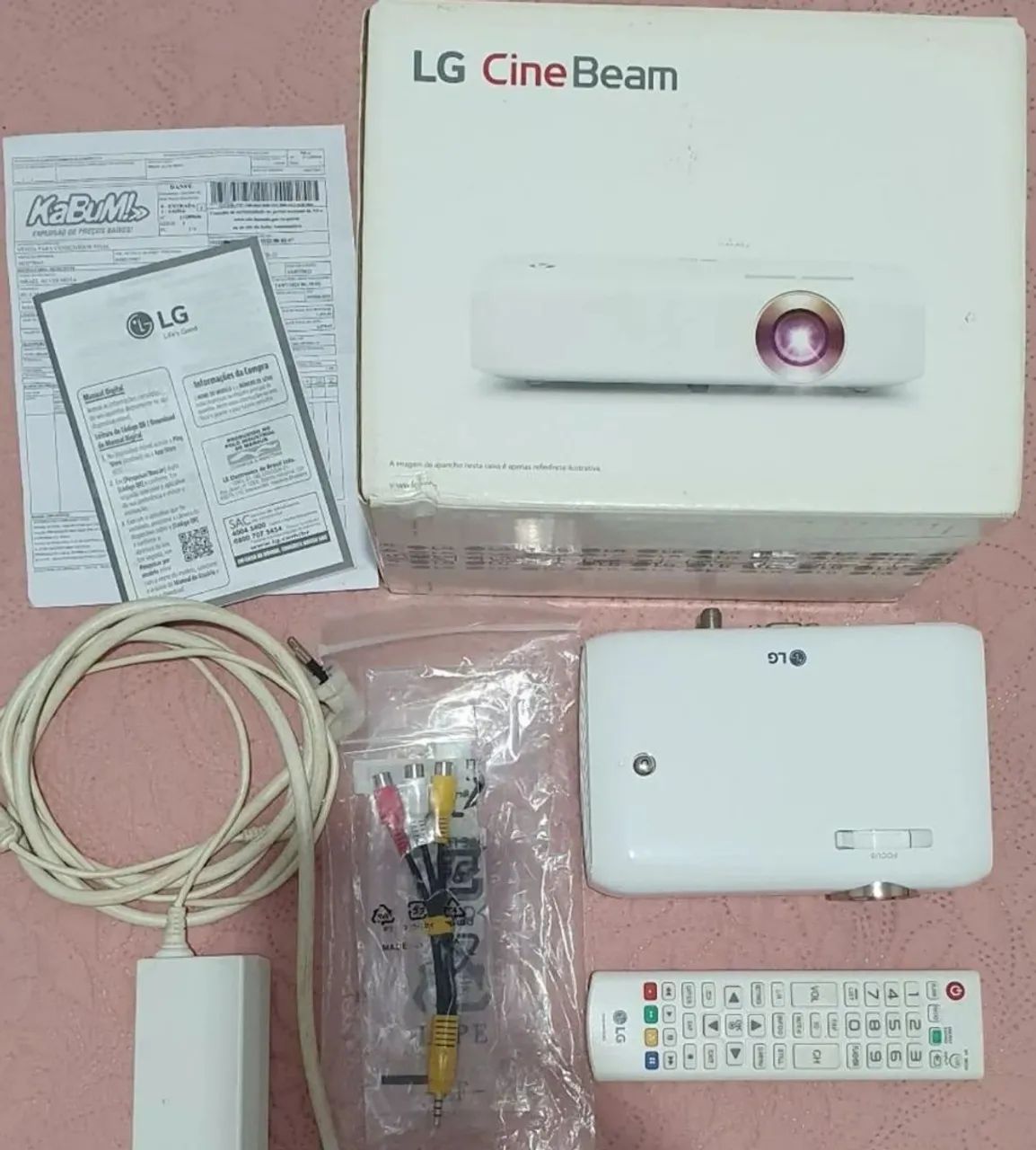 projetor LG, bateria,espelhamento,TV digital,Bluetooth,HDMI,USB,nota fiscal "Sem Detalhes"