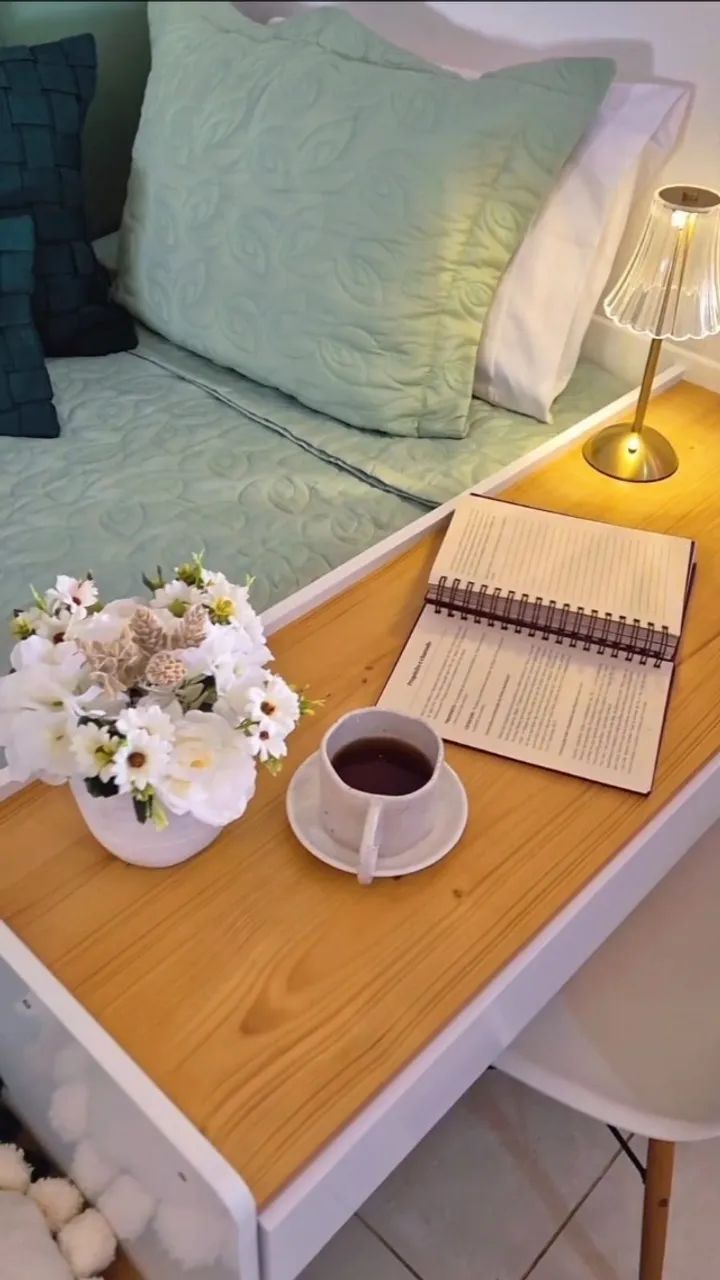 Cama Multifuncional com Escrivaninha e Nichos Bonnie Branco e Amêndoa - Foto 3