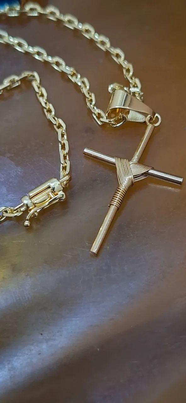 CORDÃO, PULSEIRA E PINGENTE MOEDA ANTIGA banhados 
