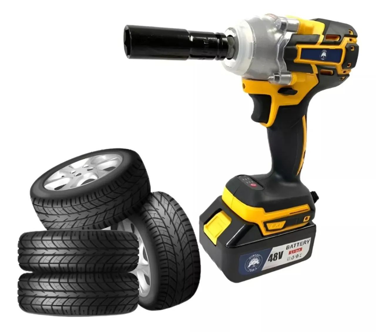 Parafusadeira sem fio com chave de impacto 2 baterias 48V