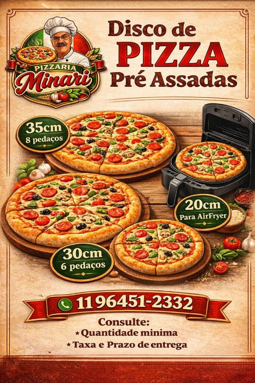 Massa de Pizza Pré Assadas 