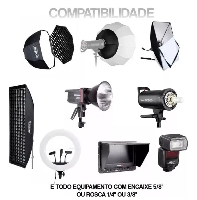 Tripé Estudio Inox Girafa Com Articulação E Rodinhas Greika - Foto 3