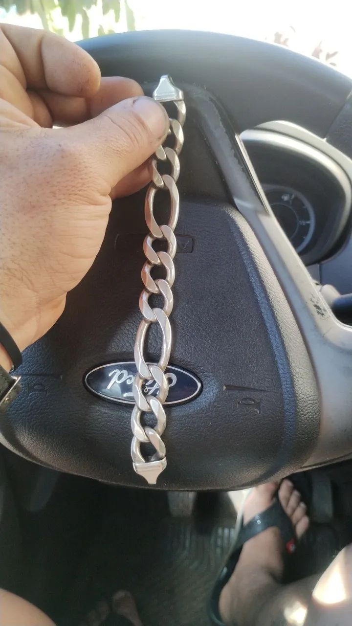 Pulseira de prata grossa  - Foto 4