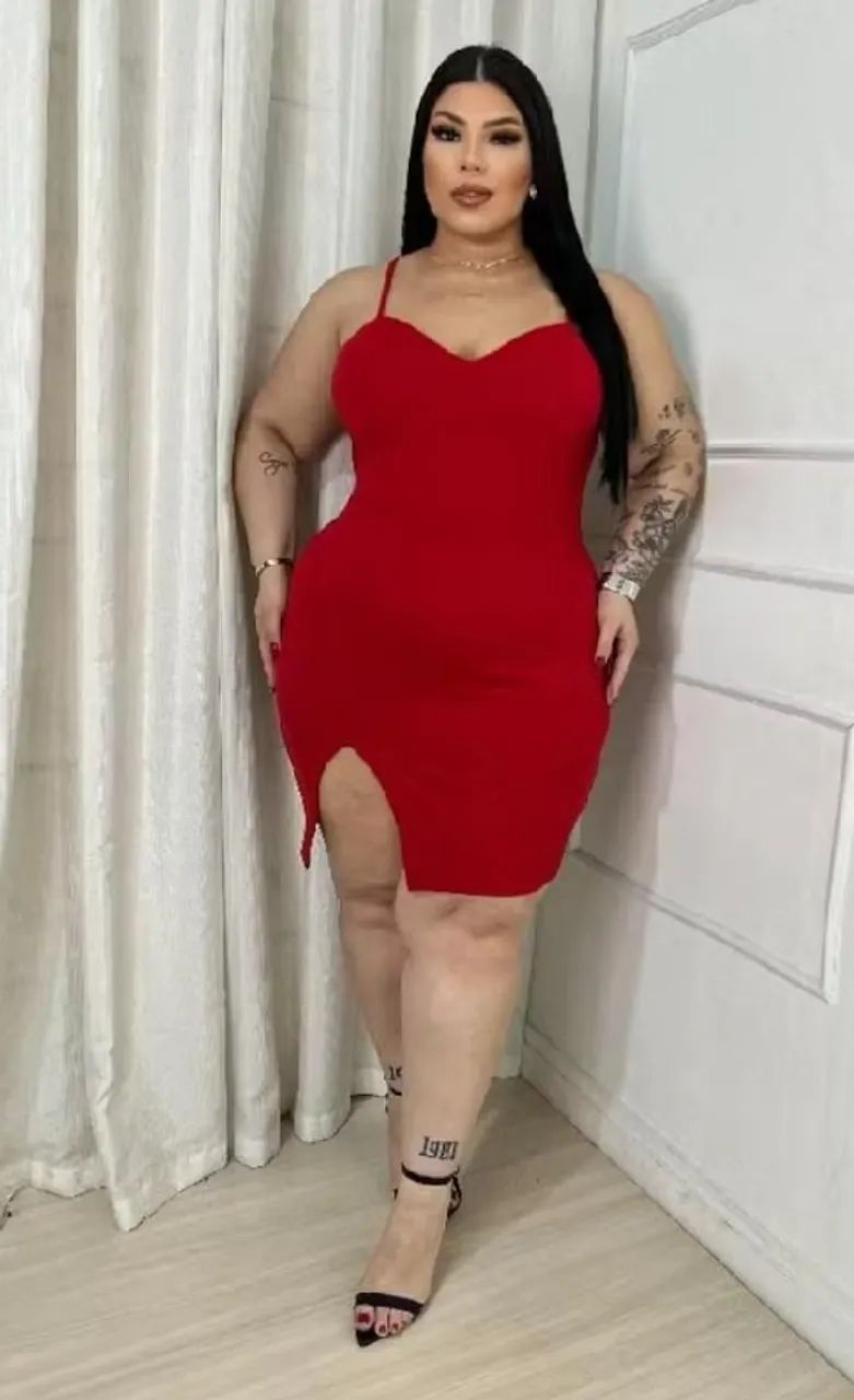 Roupa Vestido vermelho GG plus size g3 (54) - Foto 2