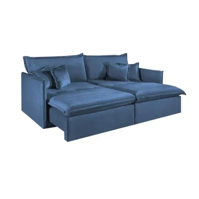 Sofá Sem Caixa Júpiter Premium 1,60m Azul Doce - Foto 2