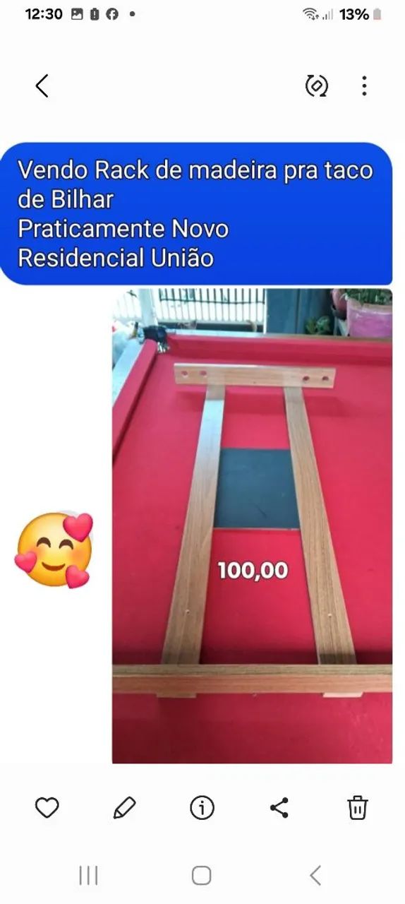 Rack pra taco de Bilhar
