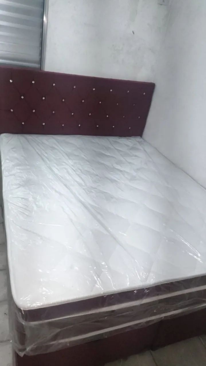 CAMA QUEEN BASE BOX BAÚ BI PARTIDO