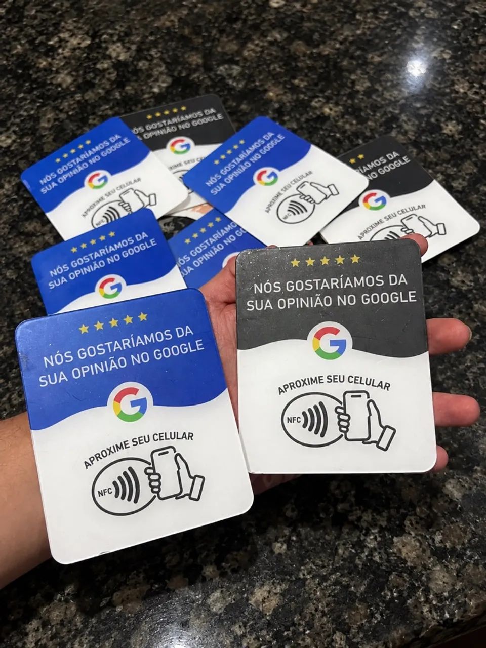Placa de avaliação Google com aproximação Nfc