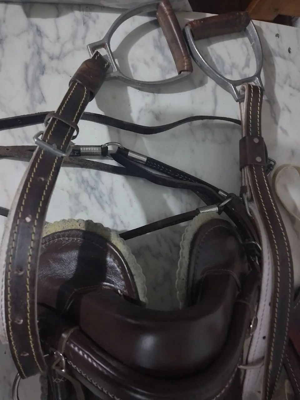 Encilha( cela freio de ouro ) de cavalo  - Foto 4