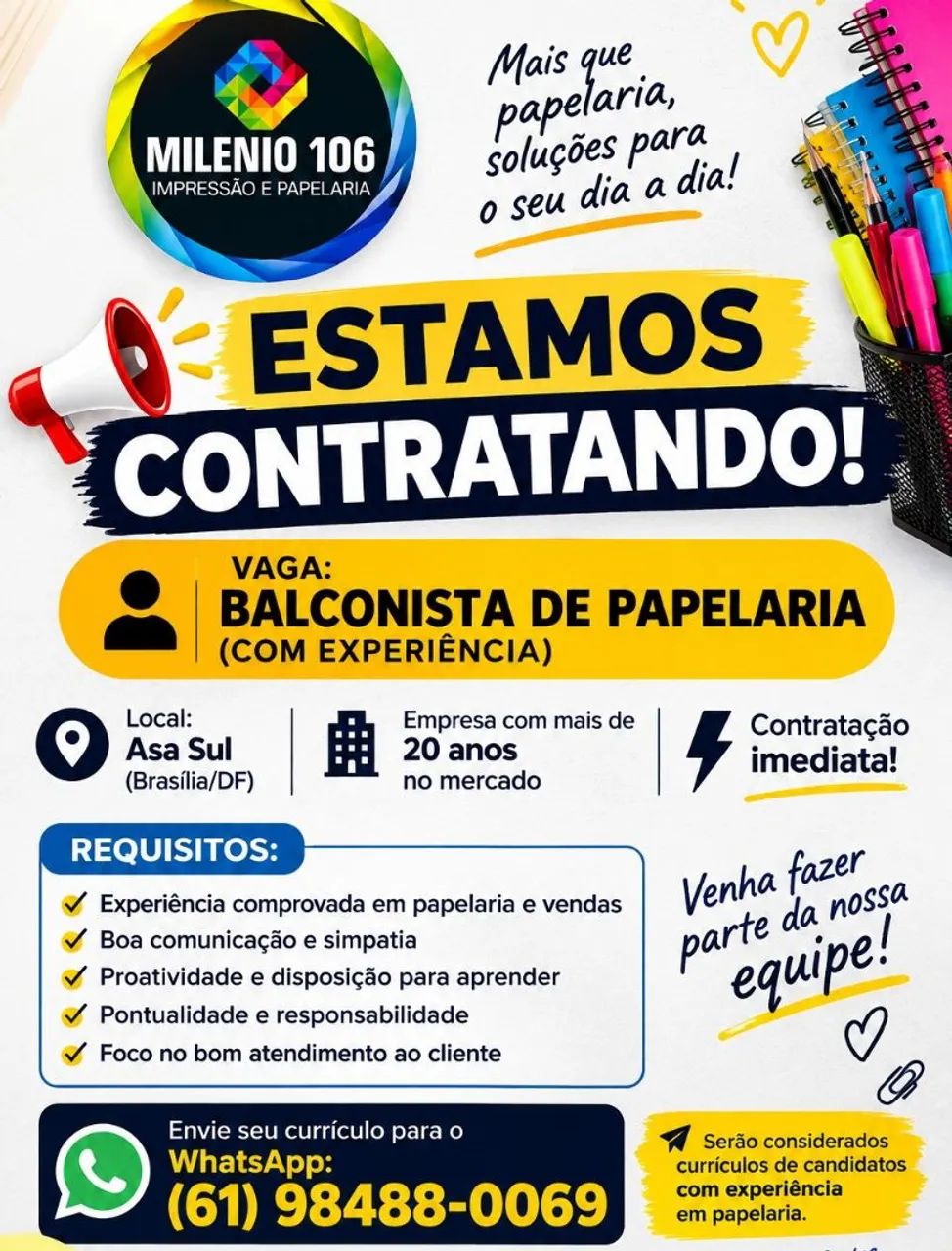 Balconista( somente mulher)