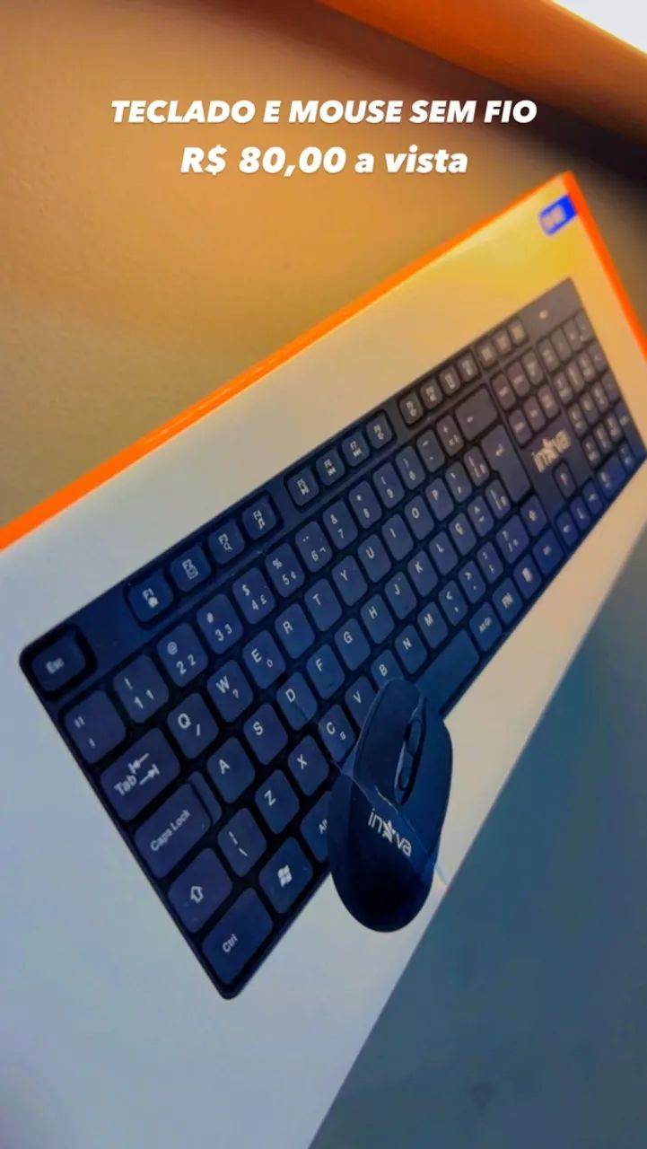 Kit teclado e mouse sem fio