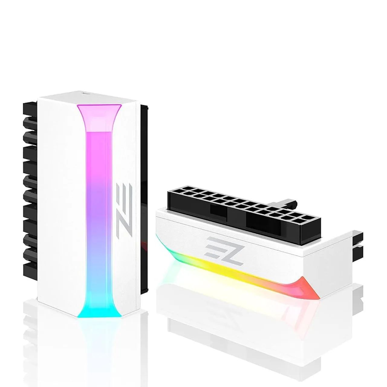Adaptador de alimentação ATX 24 pinos 90 graus para Placa mãe 5V 3 pinos ARGB Pc - Foto 2