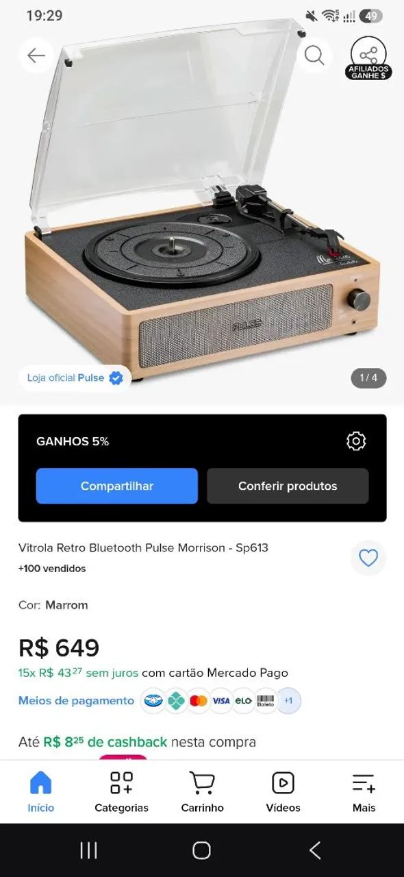 Vitrola Pulse Morrison SEM USO - Foto 4