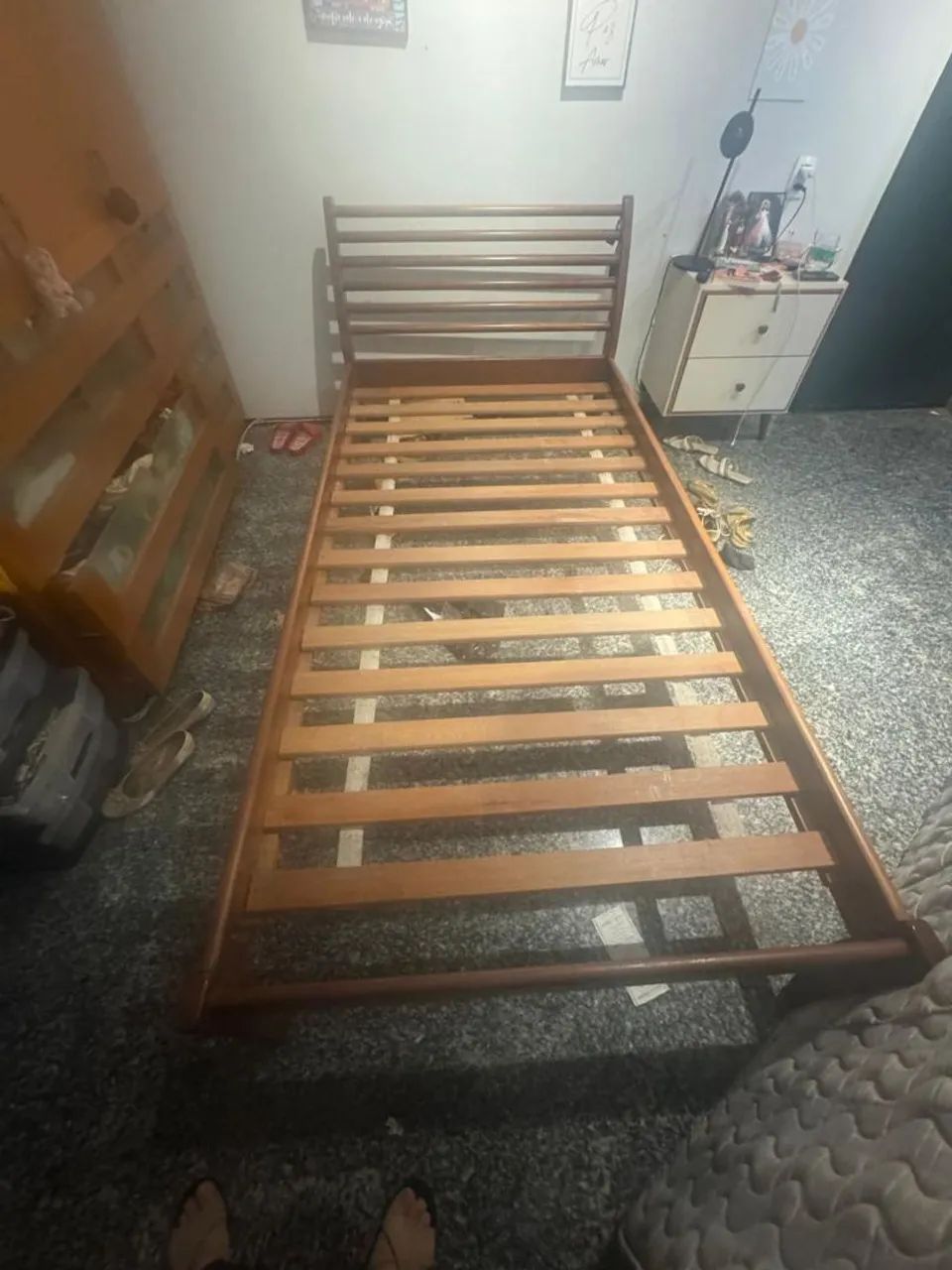 cama tamanho viúva de madeira - Foto 3