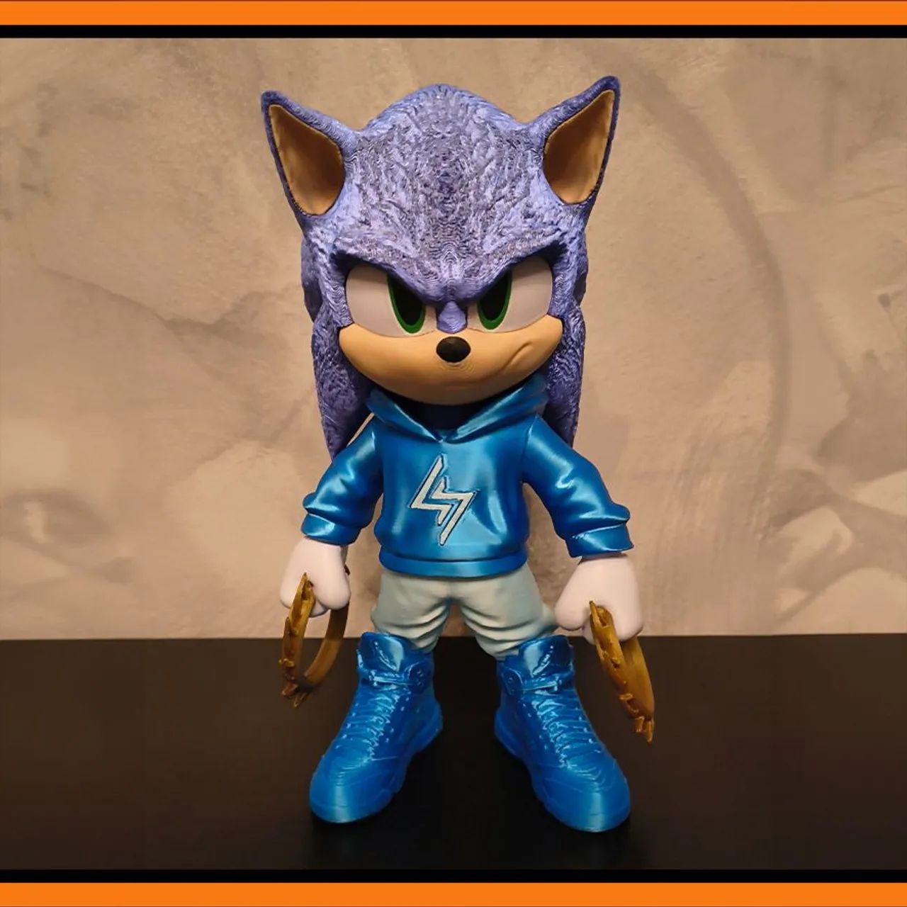 Figura Sonic Estilo Urban - Impressão 3D 